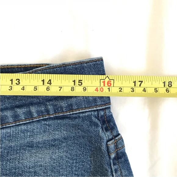 Madewell McCarren Pieced Two Tone Distressed Hem High Rise Denim Skirt - Picture 7 of 12